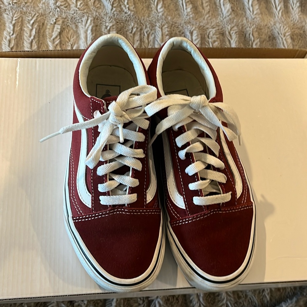 Size 5.5 - used - Vans Old School Burgundy / White Classics 751505